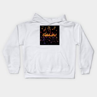 Celebrate Confetti Black Kids Hoodie